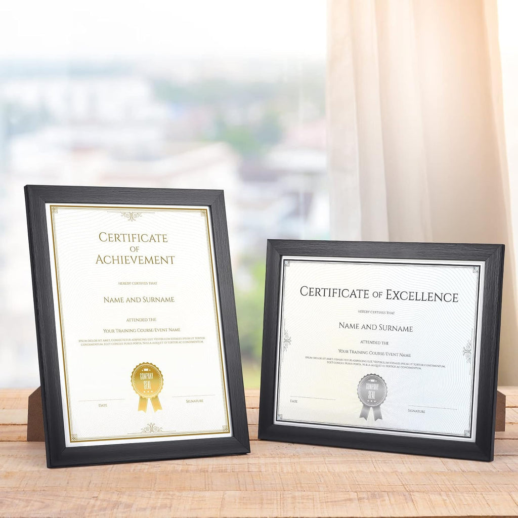 Giftgarden Black 8.5x11 Picture Frame Set of 12, Multi 8.5 x 11 Frames Bulk for Award Certificate Document Diploma, Wall or Tabletop Display
