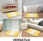 OLANLY Microfiber Bathroom Rugs Sets 3 Piece, Absorbent Bath Mats, Yellow