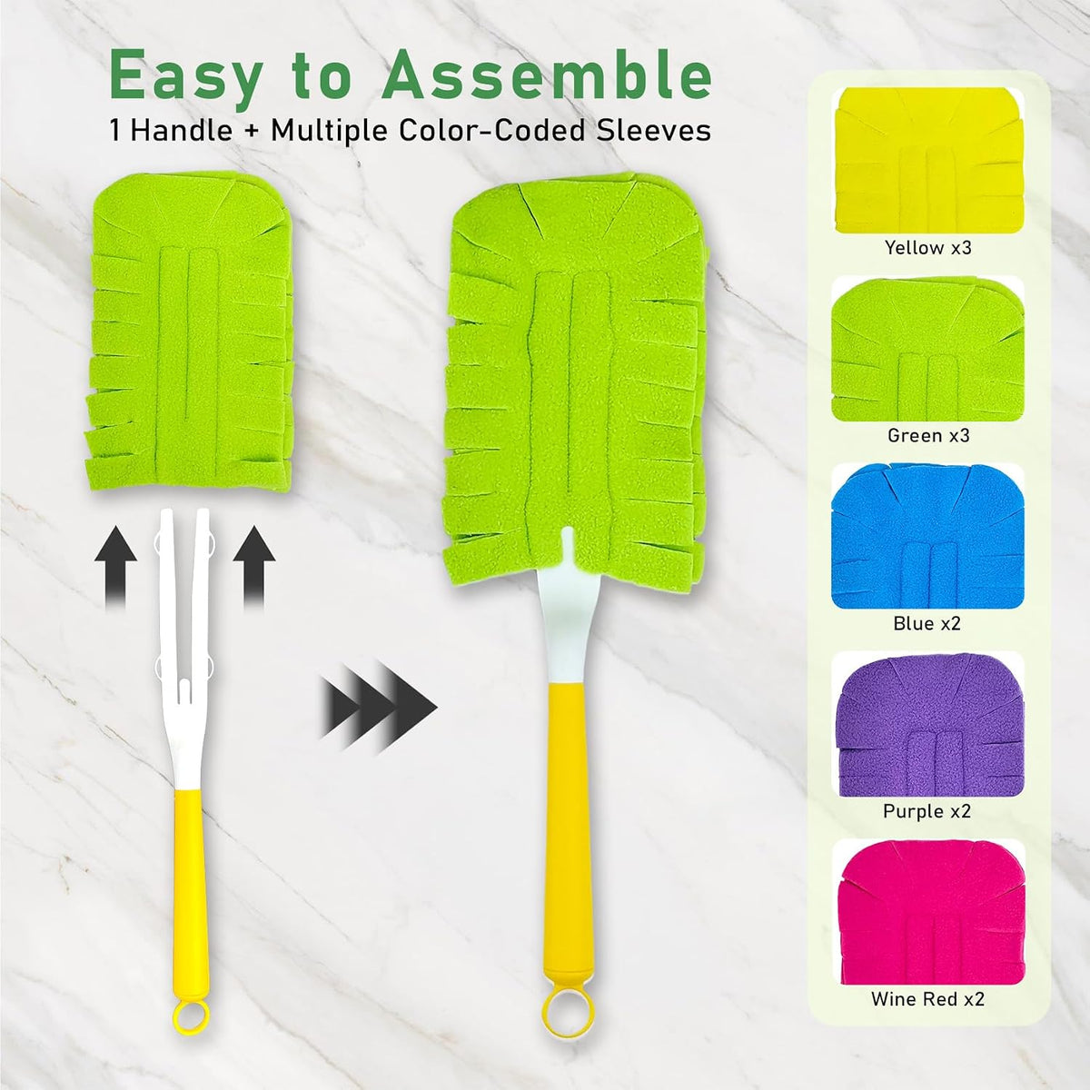 Reusable Duster Refill & Feather Dusters - 12 Pads, Dusting, Cleaning Tools