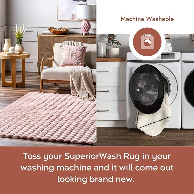 nuLOOM 7'6' x 9'6' Cozy Plush Area Rug, Machine Washable, Soft Fluffy Shag - Image 4