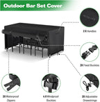 SUNICO Outdoor Bar Covers Waterproof,Bar Height Patio Set Covers,76x34x42in
