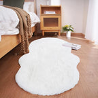 Ghouse Soft Faux Sheepskin Fur Rug 2x4 White Fluffy Bedside Rugs Plush Rug Shag by Ghouse