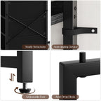 Yoobure Black Dresser with Hanging Rack - Small Closet with 4 Fabric Storage Drawers, 44" H Dresser with Clothes Rack, Chest of Drawer, Kids Dressers for Bedroom, Dorm, Living Room, Sturdy Frame