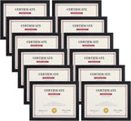 Giftgarden Black 8.5x11 Picture Frame Set of 12, Multi 8.5 x 11 Frames Bulk for Award Certificate Document Diploma, Wall or Tabletop Display