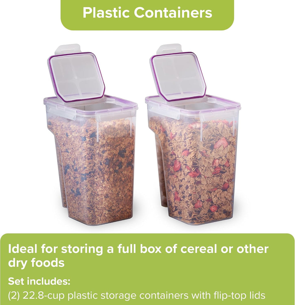 Snapware Airtight 2-Pack (22.8 Cup) Cereal Dispenser Storage Containers