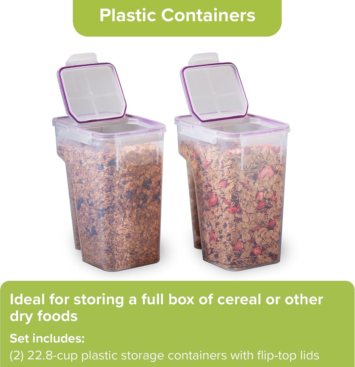 Snapware Airtight 2-Pack (22.8 Cup) Cereal Dispenser Storage Containers