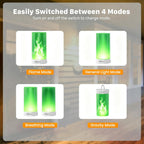 Hompavo 【Upgraded】 Flame Lights with Remote, Timer, 4-Mode Rechargeable