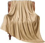 BEDELITE Fleece Blanket Twin Size Light Camel Throw Blankets by BEDELITE