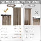 MIULEE Pinch Pleated Thick Linen Curtains 84 Inches Long 2 Panels - Image 6