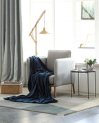 KMUSET Fleece Blanket Navy Queen Size Lightweight Cozy Plush Microfiber Solid - Image 5