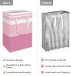 HomeHacks 2 Pack Laundry Baskets, Laundry Hampers Bags (Blue+Pink 75L)