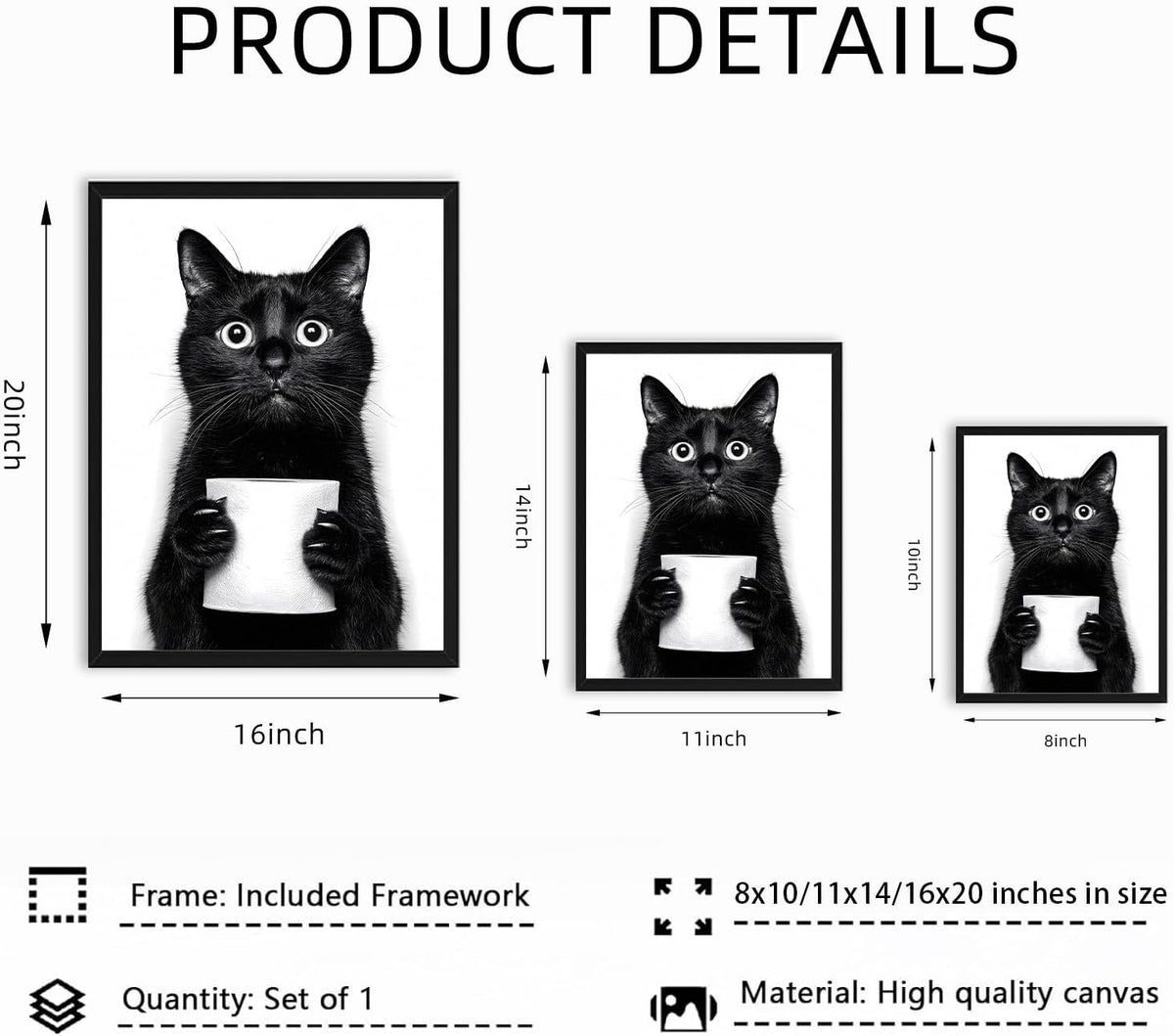 Framed Funny Bathroom Wall Art