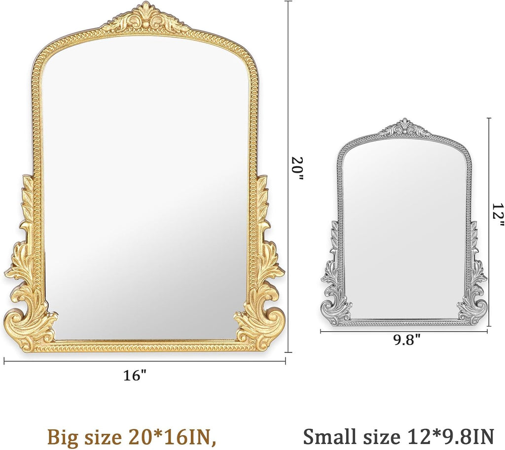 Vintage Makeup Mirror, 12"x 9.8" Silver Vanity Desk Antique Tabletop Mirror