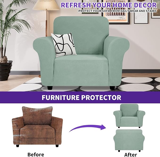 ZNSAYOTX Super Stretch Chair Slipcover, New Striped Sofa Chair Covers - Image 2