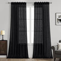 MIULEE Black Linen Curtains 84 Inch Length 2 Panels by MIULEE