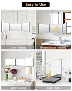 JUSRON 360 Viewing Angle Self Hair Cutting Mirror Shower Mirror