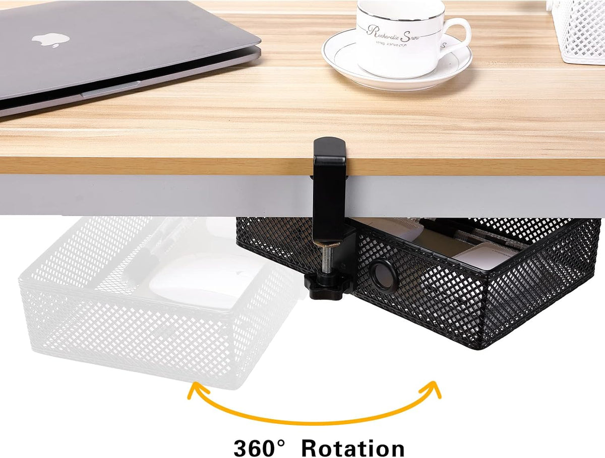 Under Desk Drawer, Clamp on Desk Organizer Hanging Desk Storage Under Table
