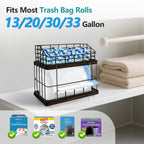 2-in-1 Trash Bag Holder & Dishwasher Pods Organizer, Extra Large Trash Bags Dispenser, Kitchen Organizer and Under Sink Storage Box