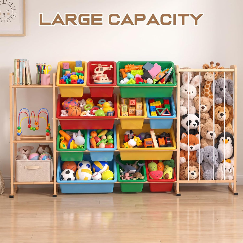 Toy Storage Organizer w Shelves, Bins, Stuffed Animal Storage & Organizer