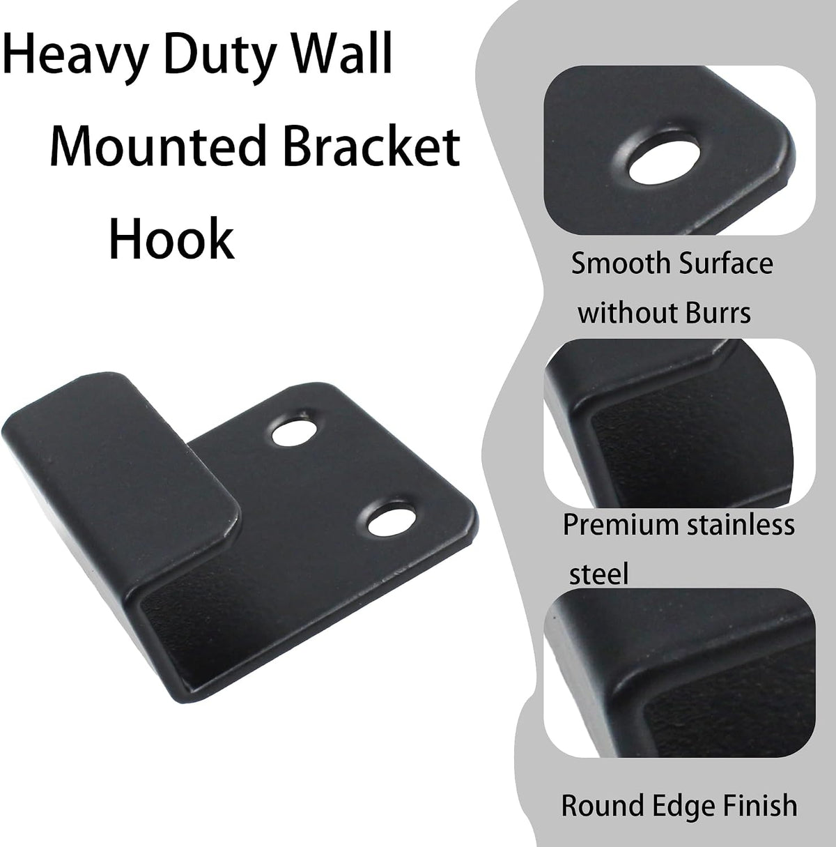 12 Pcs Stainless Steel Tile Display Hanger, Heavy Duty Wall Mounted Bracket Hooks for Ceramic Tiles, Mirrors, Picture Frames, Black, 0.79" Inner Width