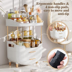 4-Tier Makeup Organizer Bathroom Countertop Storage White
