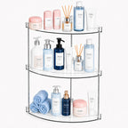 2 Tier Clear Bathroom Counter Organizer, Vanity Organizer for Skincare Makeup Perfume, Multi-Purpose Storage Shelf for Bathroom Kitchen Bedroom