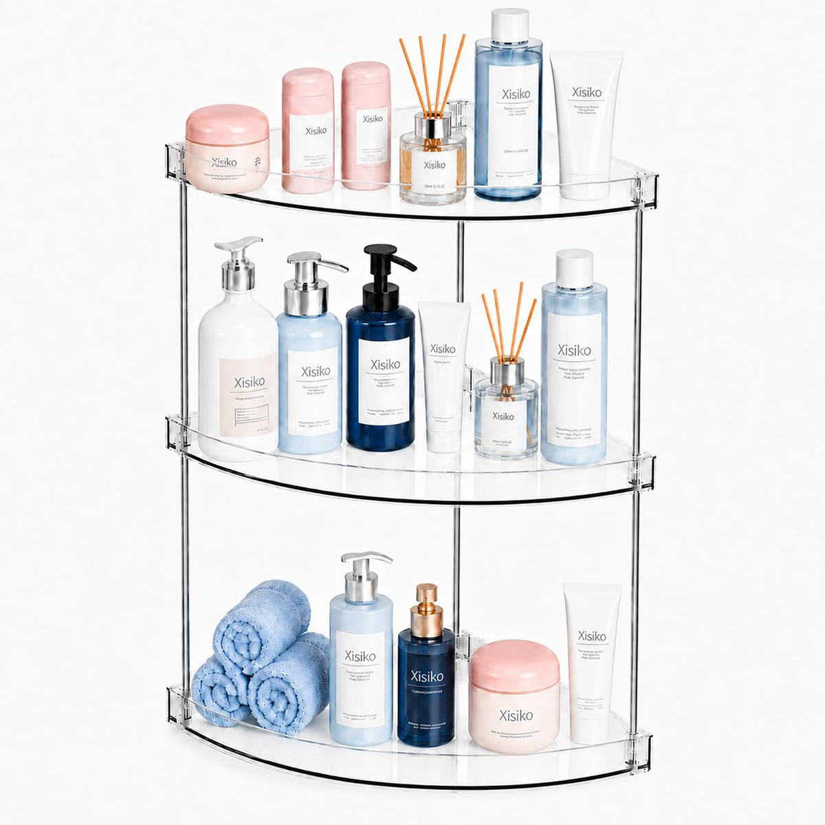 2 Tier Clear Bathroom Counter Organizer, Vanity Organizer for Skincare Makeup Perfume, Multi-Purpose Storage Shelf for Bathroom Kitchen Bedroom