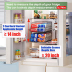 3 Pack Can Storage Organizer For Pantry,Stackble Widen Can Holder Rack With 3 Adjustable Dividers, Can Dispensers For Soup Soda Canned Food Water Bottle, Pop Drink Organizers for Cabinet Shelf
