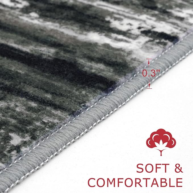 KOZYFLY Modern Abstract Kitchen Runner Rug, 2x6 Washable Rug Runner Non-Slip - Image 2