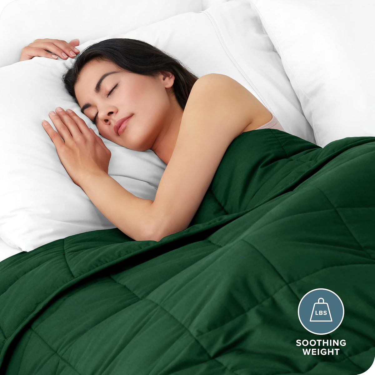 Bare Home Cotton Weighted Blanket (Forest Green, 40"x60" 7lbs)