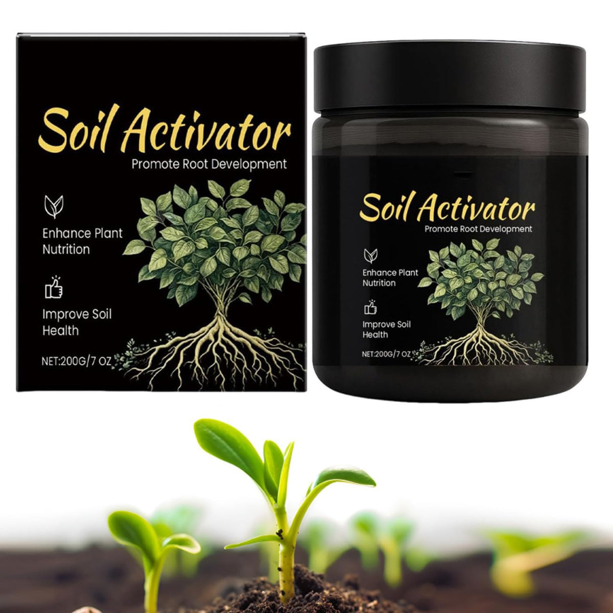 Soil Activator, Soil Revitalizer & Soil Conditioner for Plants, Supports Root Development & Nutrient Absorption for Lawn Garden Indoor Outdoor Plants, 200G