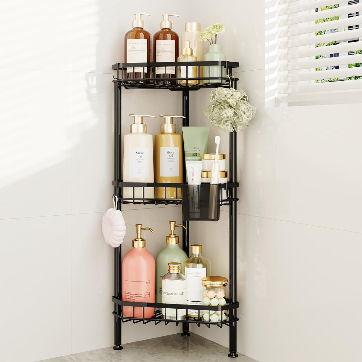 Corner Shower Caddy Stand - Rustproof Bathroom Organizer&Storage