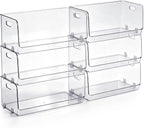 6 Pcs Stackable Storage Bins Open Front Clear Pantry Organizer