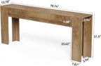 LITTLE TREE 78.74 Inches Extra Long Console Table, Farmhouse Sofa Table Behind Couch, Large Foyer Hallway Entryway Table for Entrance, Living Room, Oak