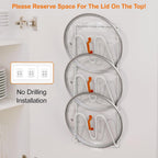 Durmmur 2 Pack Pot Lid Organizer, 6-Tier Lid Holder for Cabinet Door & Wall