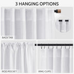 Snow White Linen Curtains 102 Inches Long - Image 2
