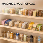 Mpotmiy 6-Pack Pantry Organizers and Storage, Clear Fridge Organizer Bins