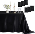 6 Pack Satin Table Cover Rectangle, 60 x 84 Inches, Black