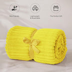 BEDELITE Fleece Blanket Twin Size – 3D Ribbed Jacquard Soft and Warm Decorative - Image 5