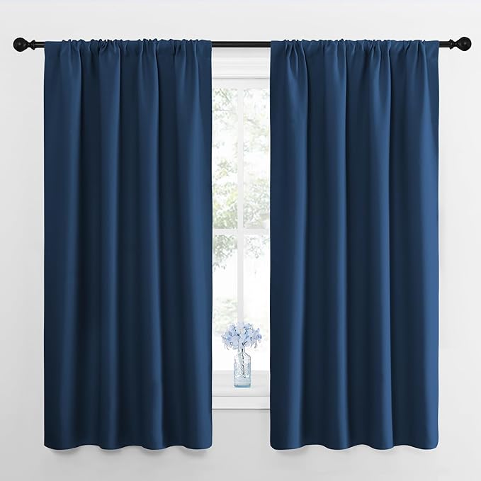 NICETOWN Kitchen Curtains, Short Blackout Curtains & Drapes, Moroccan Blue by NICETOWN
