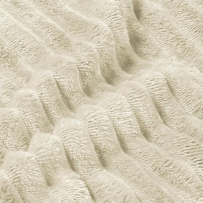 BEDELITE Fleece Throw Blanket for Couch – 3D Ribbed Jacquard Soft and Warm - Image 4