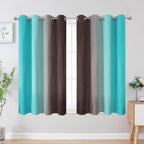 Estelar Textiler Teal and Brown Blackout Curtains 54 Inch Length, Light - Image 2