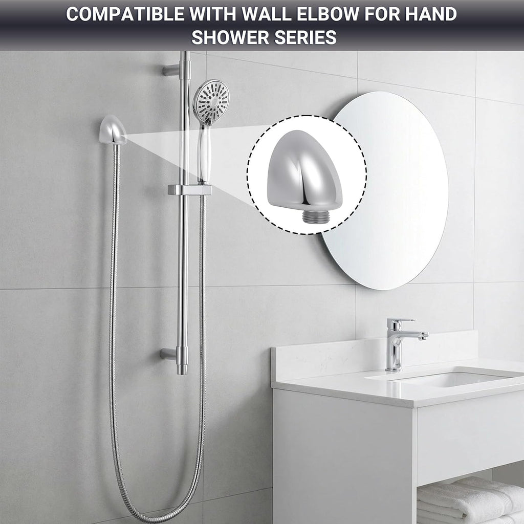 Faucet Wall Mount Supply Elbow for Delta Hand Held Shower, Solid Brass Shower Wall Outlet, Wall Union for Shower Hose, 50560