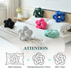Star Knot Pillow Emerald Green Soft Plush Throw Pillow for Couch Bed