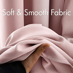 MIULEE Light Pink Room Darkening Curtains Thermal Insulated Drapes Solid Window - Image 3