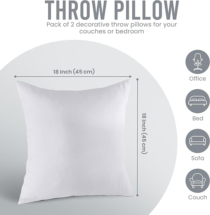 Utopia Bedding 18x18 Pillow Inserts, Sofa & Couch – Soft, Supportive & Fluffy - Image 3