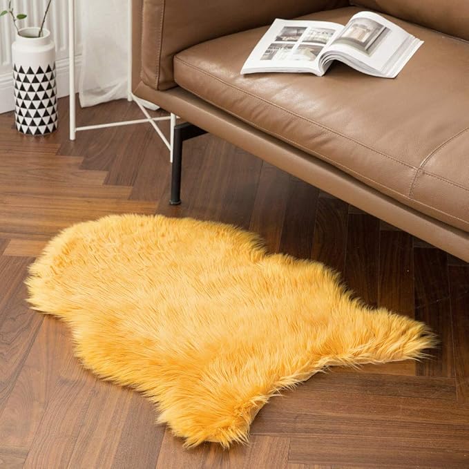 MIULEE Luxury Super Soft Fluffy Area Rug Faux Fur Sheepskin Rug Decorative - Image 6