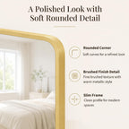 24x36 Inch Brushed Gold Rounded Rectangle Bathroom Vanity Mirror