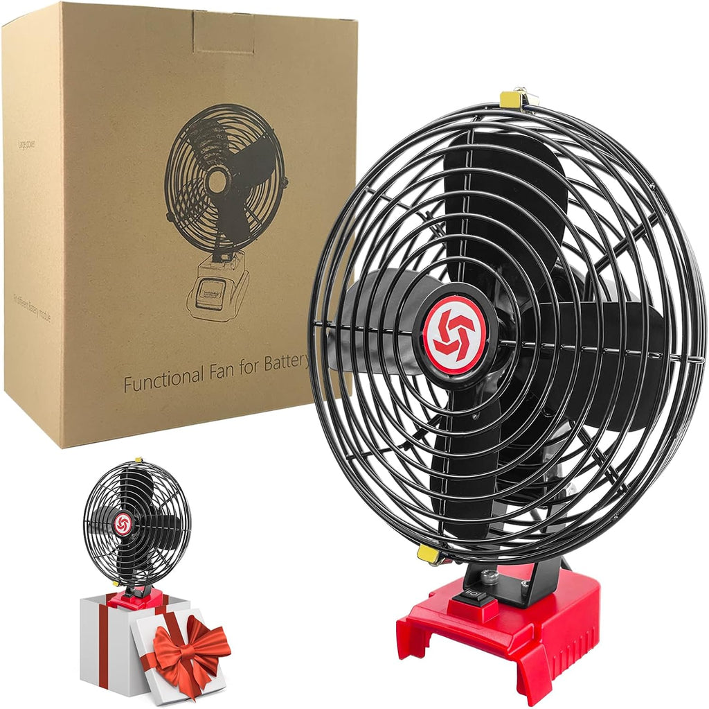 Portable Cordless Fan Compatible with Milwaukee 18V Battery,Battery-powered Cooling Fan for Workshop Outdoor Camping Travel,Powerful Air Circulation at Work,Jobsite Blower Bare Tool