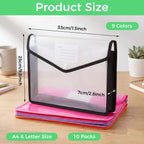 Plastic Expanding File Folder, Transparent Colorful File Folder Organizer